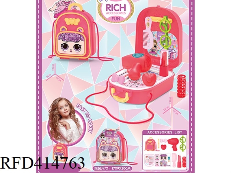 SURPRISE DOLL SHOULDER BAG DRESSING THEME + DRESSING TABLE 13PCS