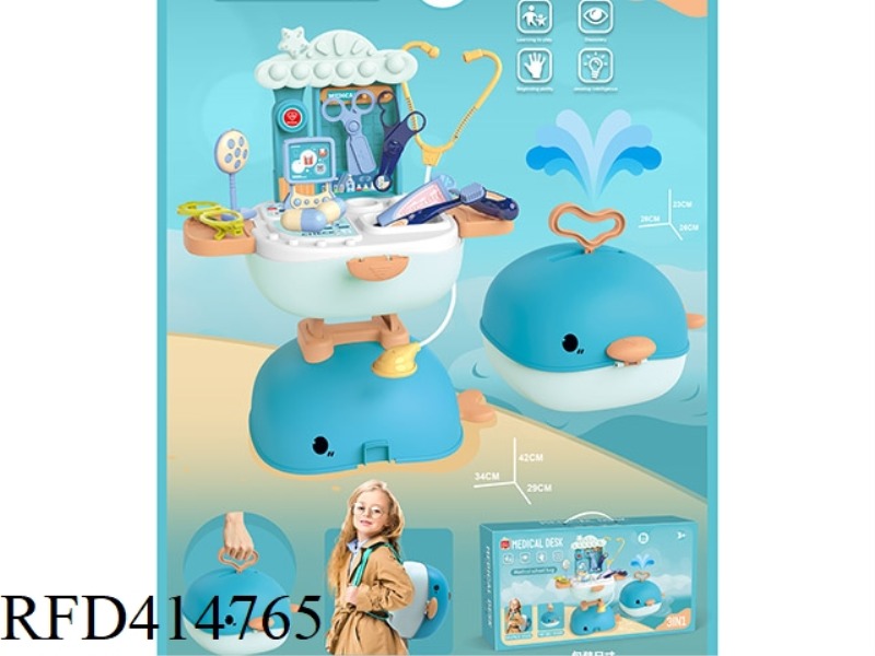 WHALE BACKPACK + SUITCASE + MEDICAL TABLE (MEDICAL SET) 26PCS