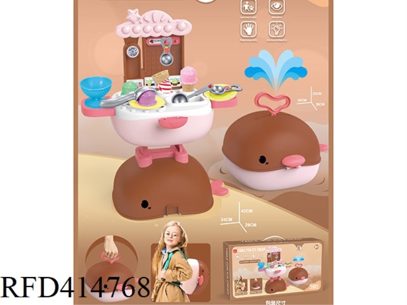 WHALE BACKPACK + SUITCASE + ICE CREAM SHOP (ICE CREAM SET) 27PCS