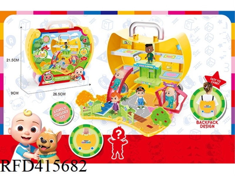 COCOMELON THEME PORTABLE STORAGE BACKPACK PARADISE SCENE