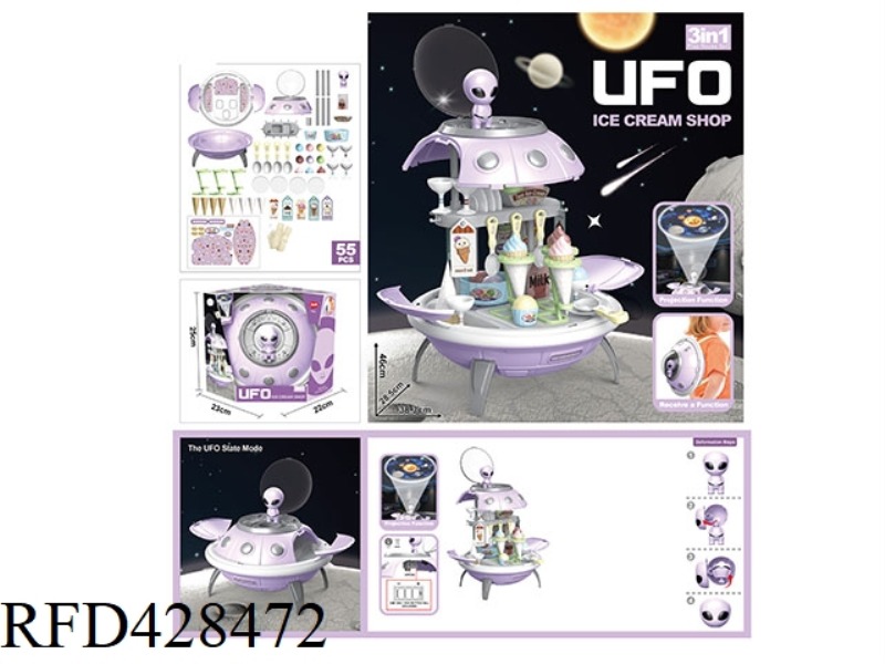 UFO ICE CREAM STORAGE BACKPACK WITH PLANET PROJECTION