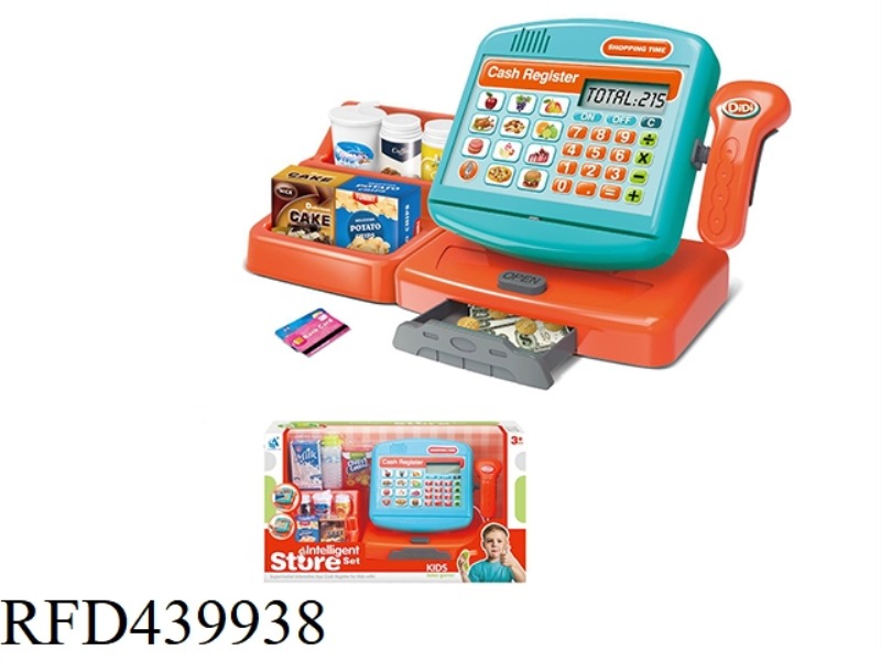 PLAY HOUSE - SIMULATION PLAY HOUSE CASH REGISTER WITH SUPERMARKET SHELF