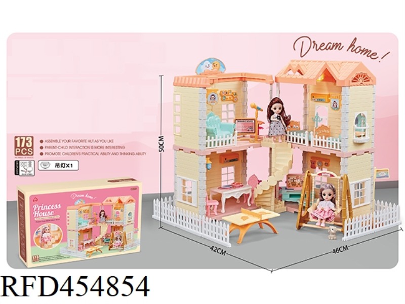 SELF-INSTALLED VILLA ROOF WITH LIGHTS + 2 4.5-INCH JOINT DOLLS