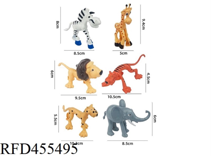 PLASTIC ANIMAL WORLD 6 PIECE SETANIMAL WORLD 6 PIECE SET