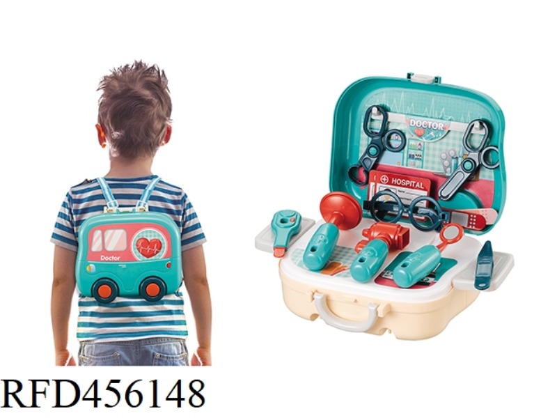 MEDICAL TOOLS PORTABLE STORAGE VEHICLE (BLUE-GREEN) 20PCS