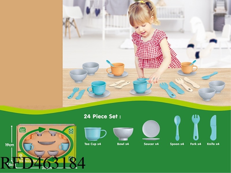 WHEAT STRAW TABLEWARE (24PCS)