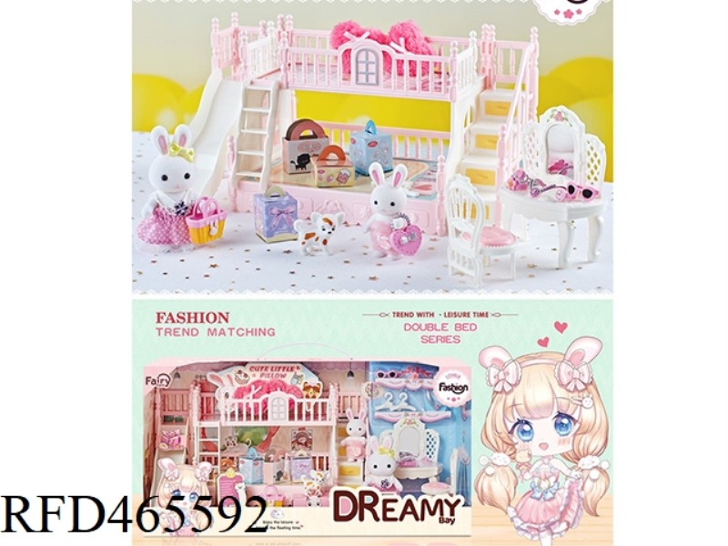 KITTY RABBIT DOUBLE BED SET