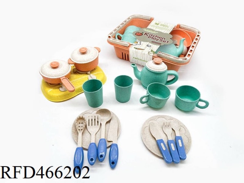 WHOLE WHEAT STRAW KITCHEN PICNIC PLAY HOUSE CUTLERY 23PCS