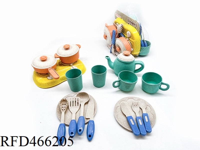 WHOLE WHEAT STRAW KITCHEN PICNIC PLAY HOUSE CUTLERY 20PCS
