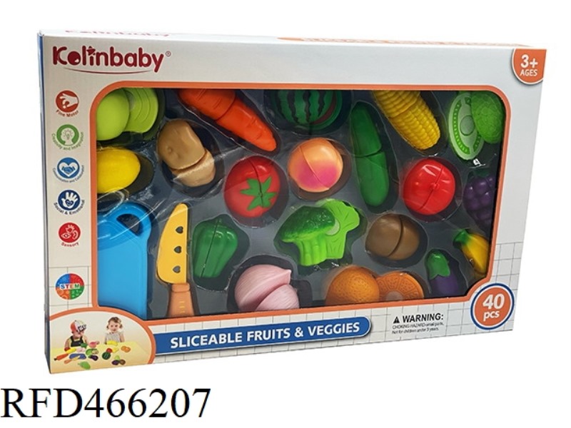 40PCS OF FRUIT AND VEGETABLE QIQILE 40PCS