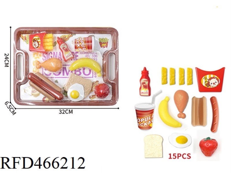 HOT DOG FAMILY ROLE PLAY FAST FOOD RESTAURANT SET 15PCS