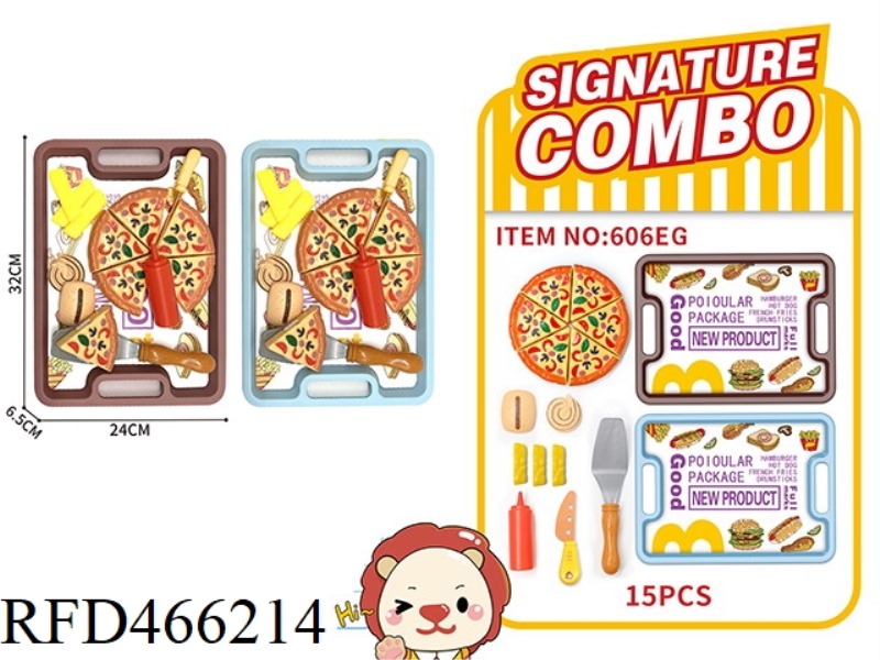PIZZA HOUSE COSPLAY FAST FOOD RESTAURANT 15PCS (BLUE / BROWN)