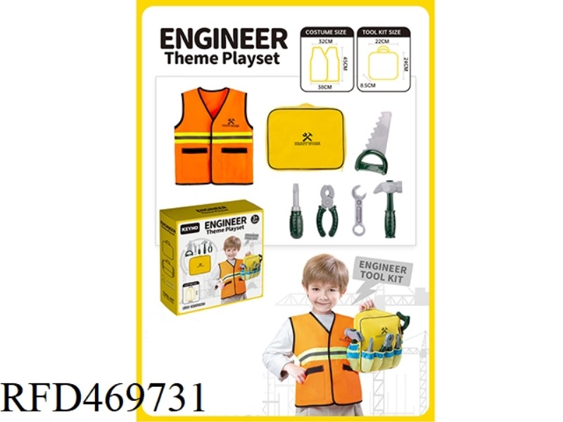 ENGINEERING HANDBAG WITH ENGINEERING CLOTHES AND TOOLS