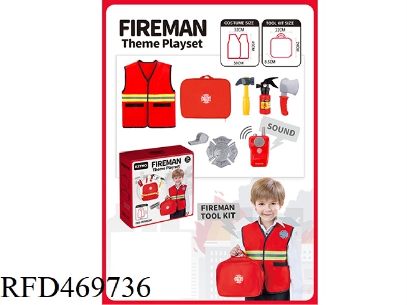 FIRE FIGHTING HANDBAG WITH FIRE FIGHTING CLOTHES AND TOOLS