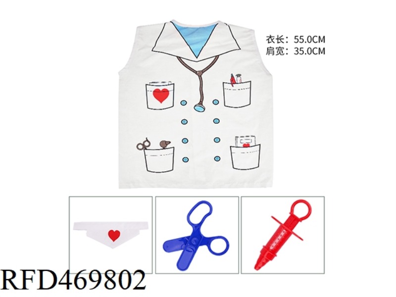 DOCTOR PARTY COSTUME (WITH THERMOMETER, NEEDLE)