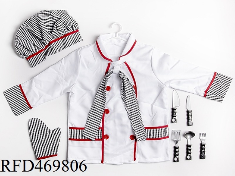 CHEF UNIFORM WITH GLOVES AND HAT
