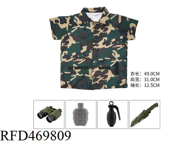 SHORT SLEEVE CAMOUFLAGE MILITARY UNIFORM