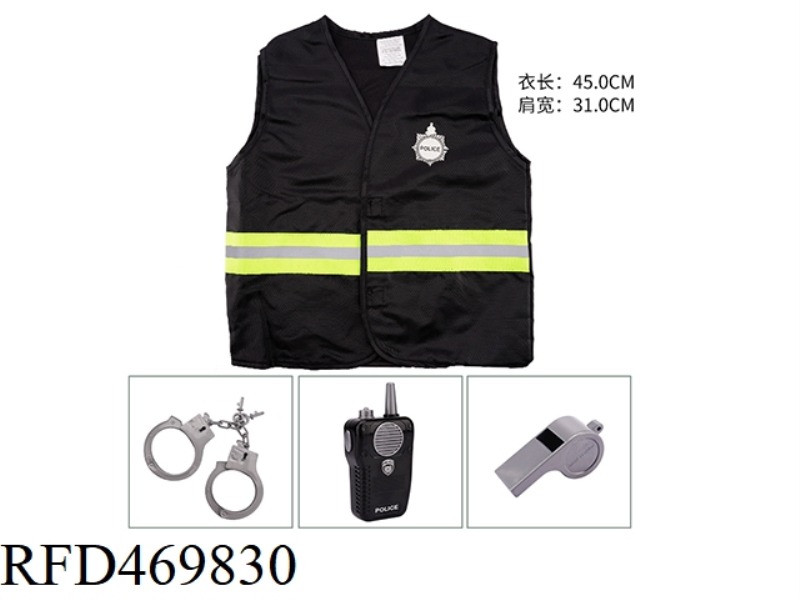 KN528 VEST POLICE SUIT WITH MUSIC WALKIE-TALKIE