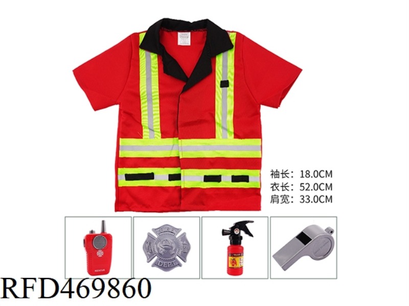 KN564 SHORT SLEEVE FIRE SUIT WITH MUSIC WALKIE TALKIE