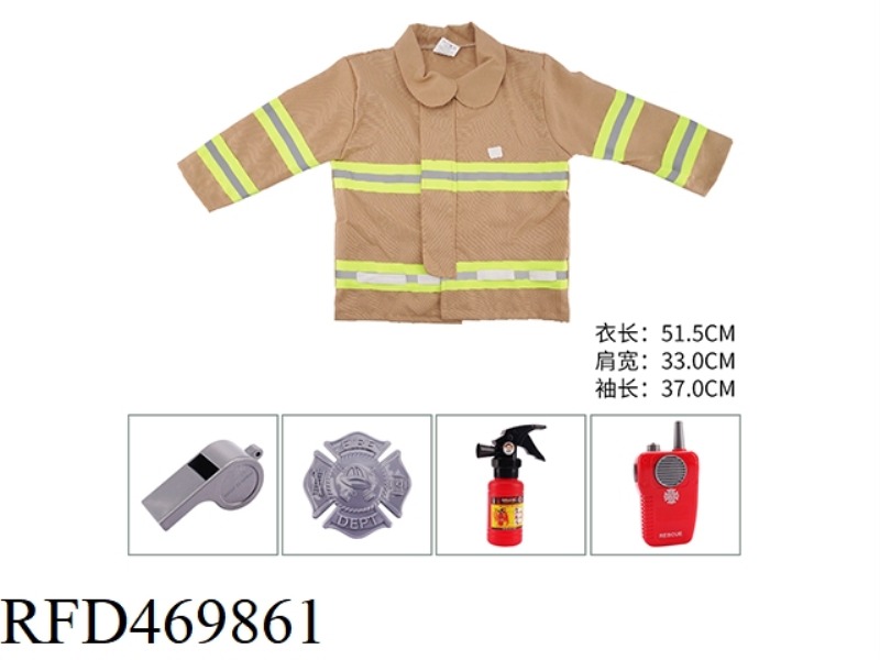 KN565 LONG SLEEVE YELLOW FIRE SUIT WITH MUSIC WALKIE TALKIE