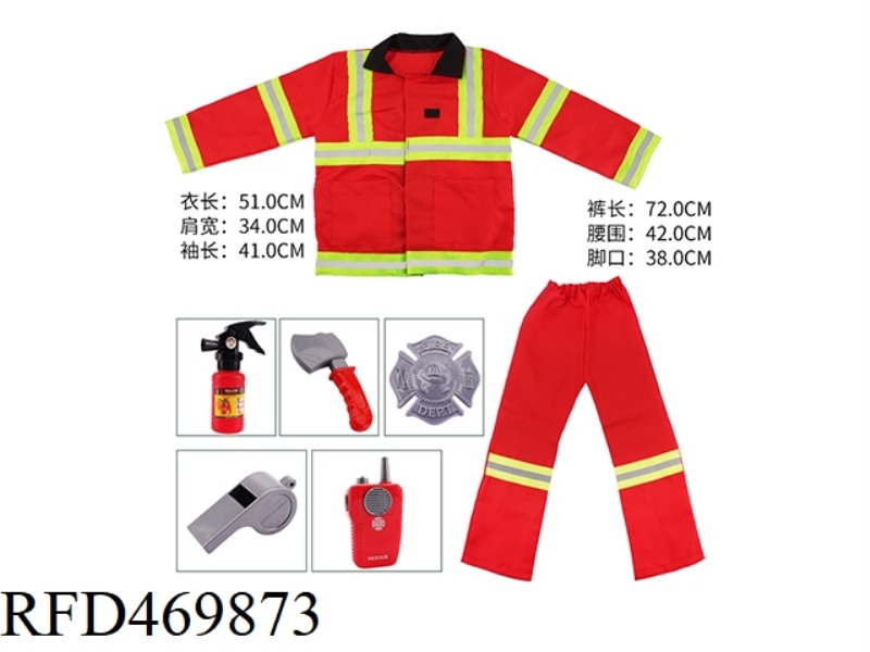 LONG SLEEVE FIRE SUIT WITH PANTS, MUSIC WALKIE TALKIE
