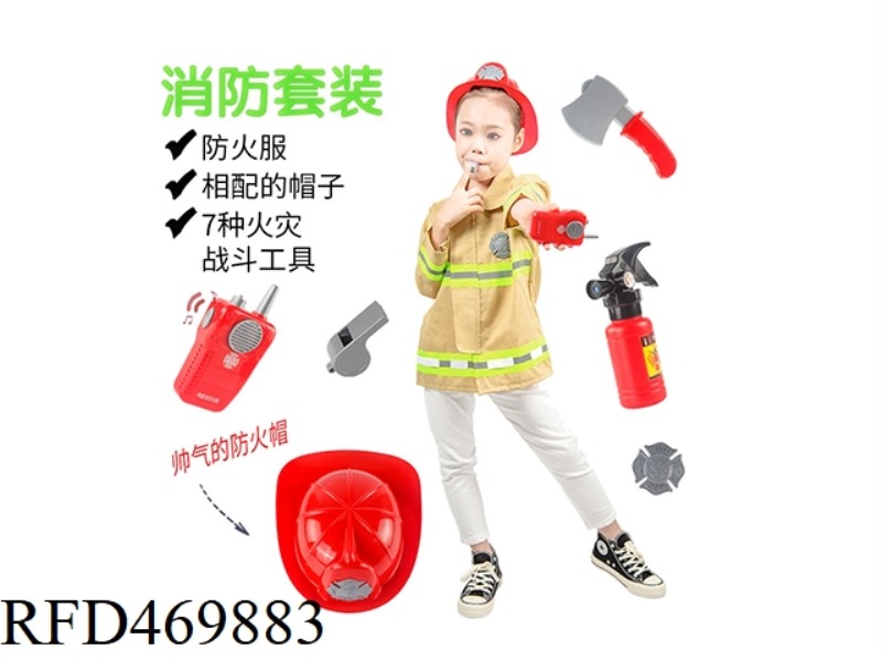 KN588 LONG SLEEVE YELLOW FIRE SUIT WITH FIRE CAP