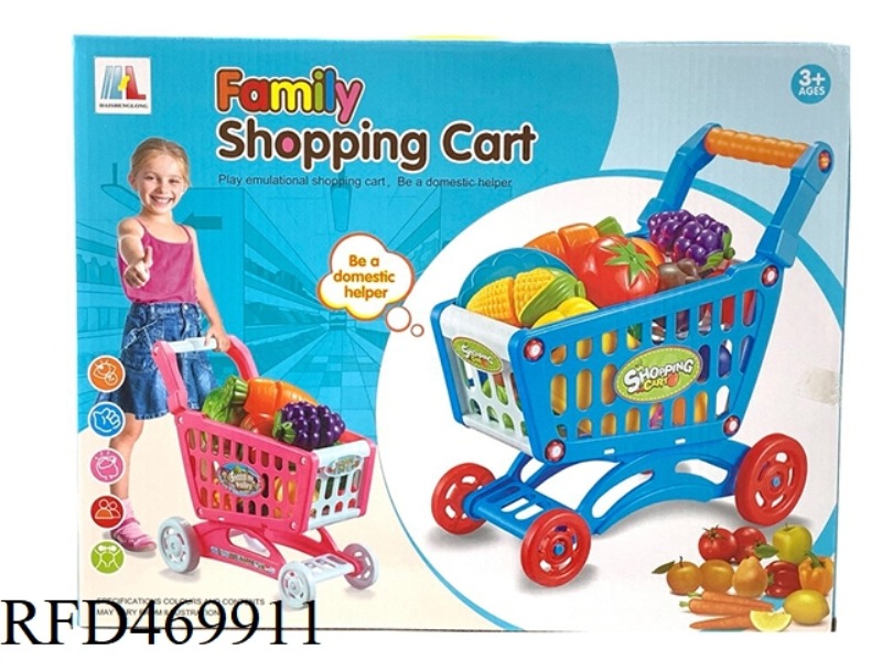 SHOPPING CART WITH VEGETABLES +5 SMALL BOXES 16PCS