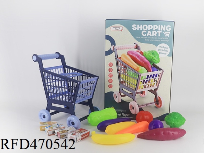 CART + FRUIT AND VEGETABLE 9PCS + 4 SMALL BOXES