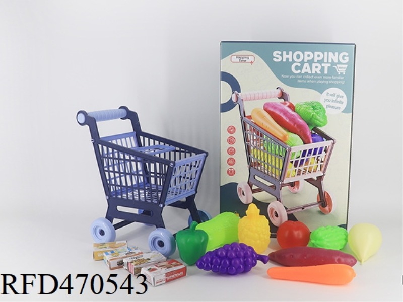 CART + FRUIT AND VEGETABLE 9PCS + 4 SMALL BOXES