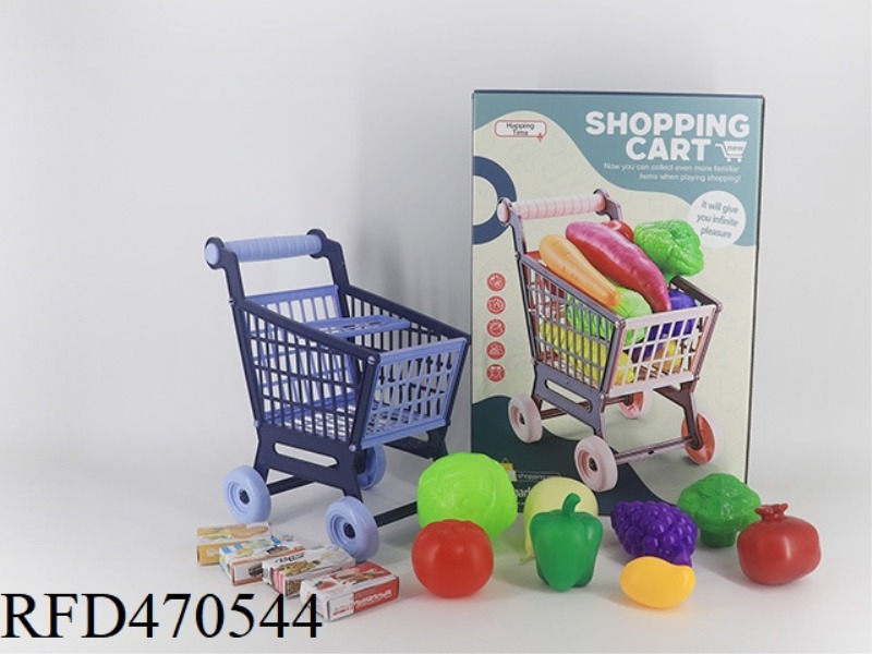 CART + FRUIT AND VEGETABLE 8PCS + 4 SMALL BOXES