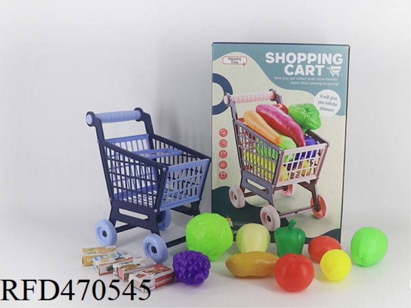 CART + FRUIT AND VEGETABLE 9PCS + 4 SMALL BOXES