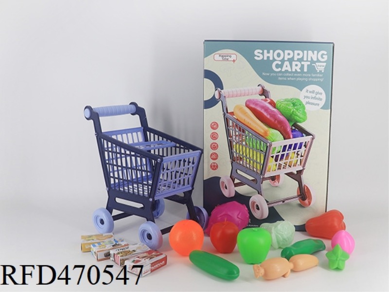 CART + FRUIT AND VEGETABLE 11PCS + 4 SMALL BOXES