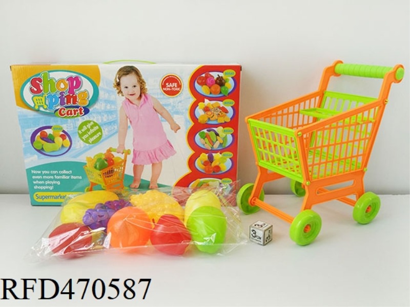 SHOPPING CART WITH FRUIT 10PCS