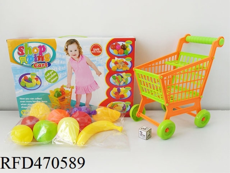 SHOPPING CART WITH FRUITS AND VEGETABLES 10PCS