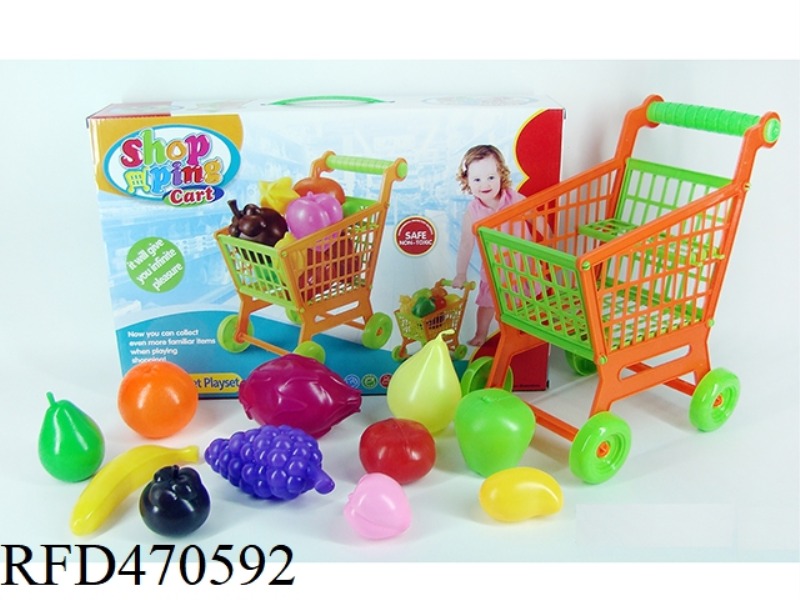 SHOPPING TROLLEY WITH FRUIT 11PCS