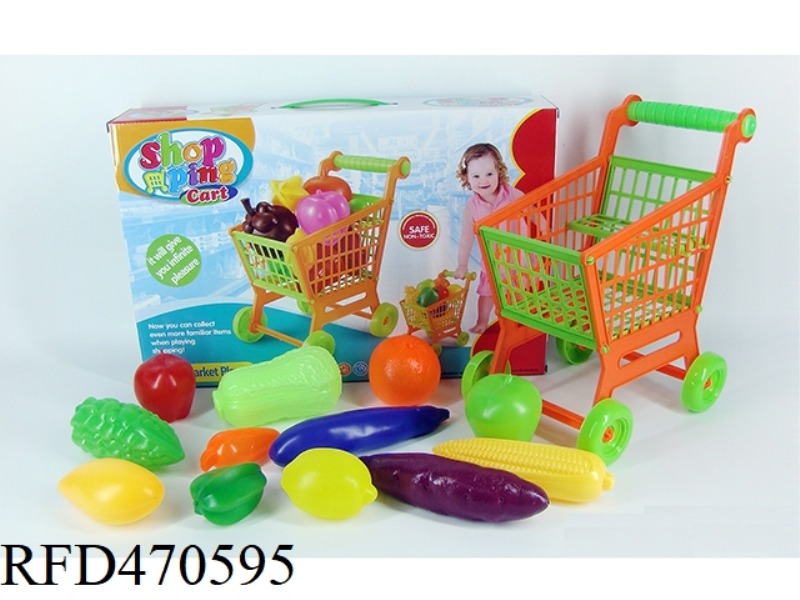 SHOPPING TROLLEY WITH FRUIT 12PCS