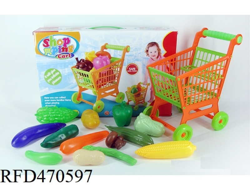 SHOPPING TROLLEY WITH VEGETABLES 13PCS