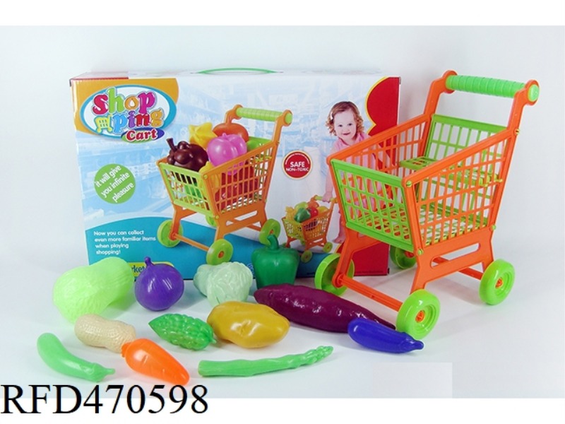 SHOPPING TROLLEY WITH VEGETABLES 12PCS