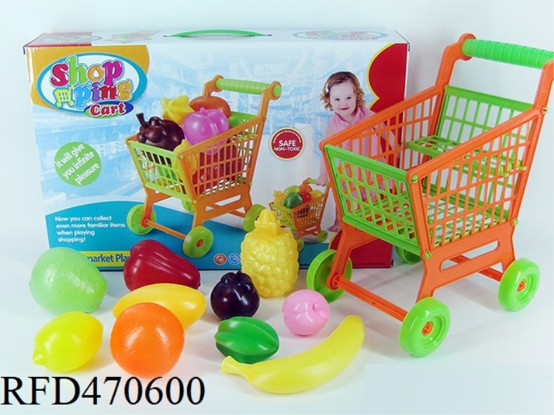 SHOPPING TROLLEY WITH FRUIT 10PCS