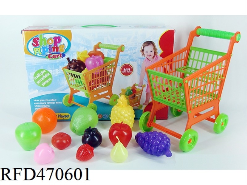 SHOPPING TROLLEY WITH FRUIT 11PCS