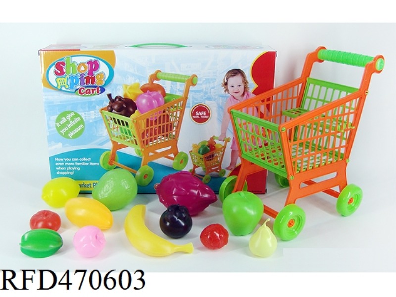 SHOPPING TROLLEY WITH FRUIT 12PCS