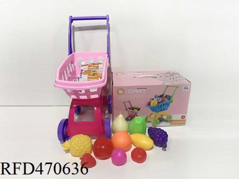 SHOPPING CART WITH FRUITS AND VEGETABLES 10PCS