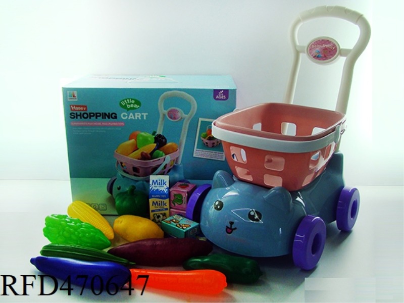 SHOPPING CART WITH VEGETABLES + 5 SMALL BOXES 14PCS