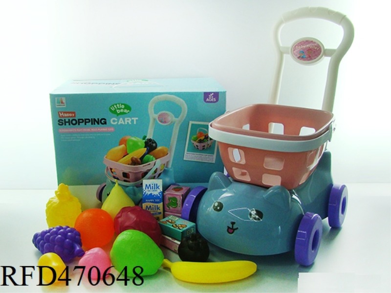 SHOPPING CART WITH FRUIT + 5 SMALL BOXES 15PCS