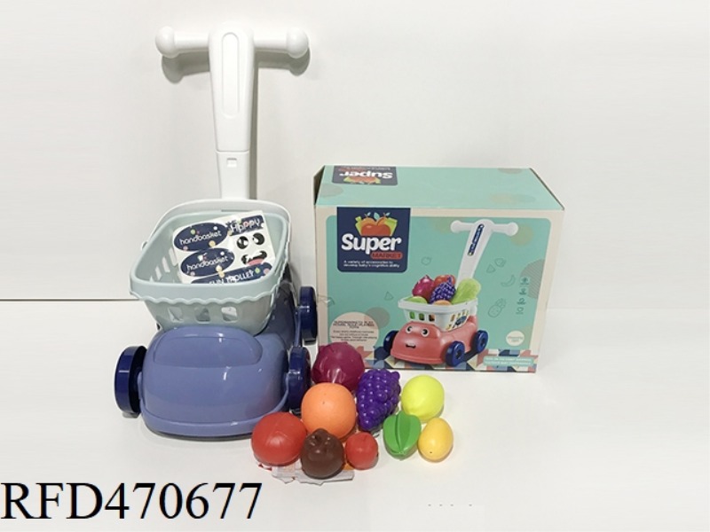 SHOPPING CART WITH FRUIT 9PCS