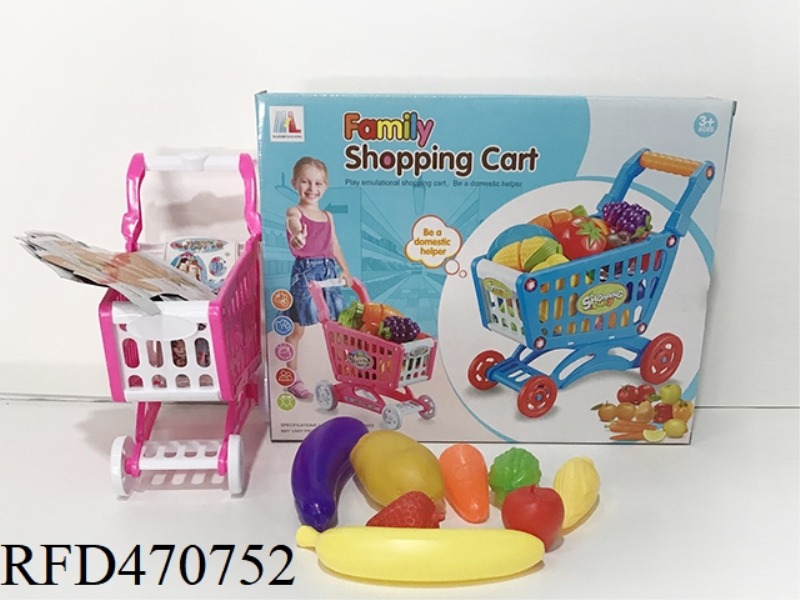 SHOPPING CART WITH FRUITS AND VEGETABLES 8PCS