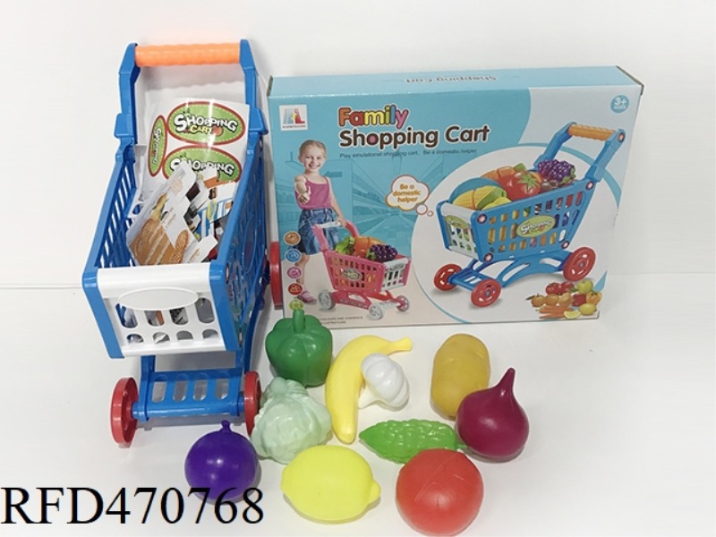 SHOPPING CART WITH FRUITS AND VEGETABLES 10PCS