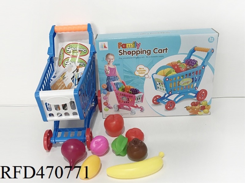 SHOPPING CART WITH FRUITS AND VEGETABLES 8PCS