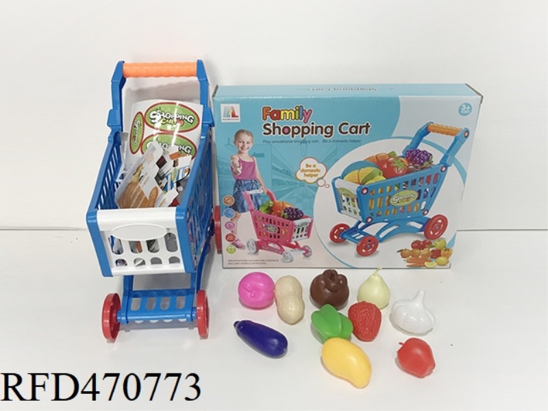 SHOPPING CART WITH FRUITS AND VEGETABLES 10PCS