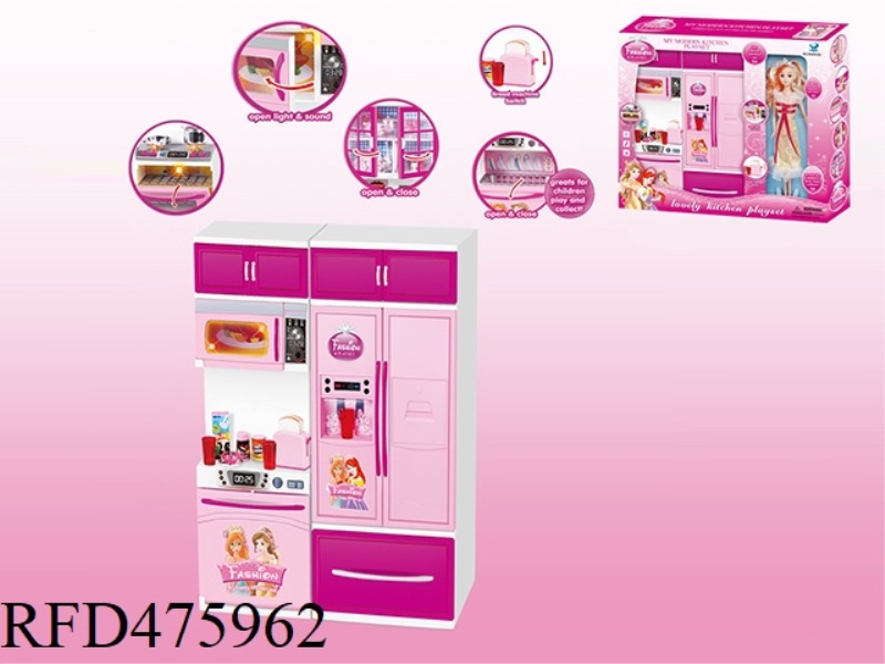 REFRIGERATOR + MICROWAVE + WITH BARBIE